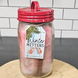 32 oz WINTER MITTENS Marbled Quart Mason Jar Candle