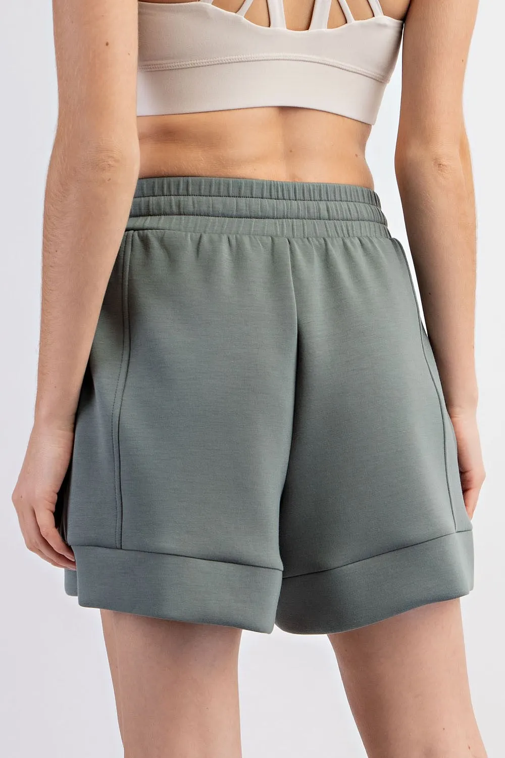 'All About Comfort' Shorts - Sage Leaf