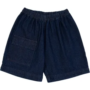 Baggie Denim Short in Dark Denim Rinse Wash by Wynken