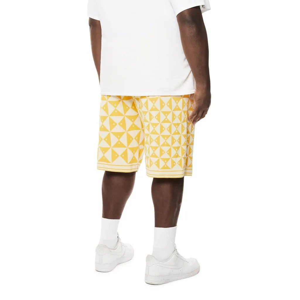 Big and Tall - Jacquard Knit Shorts - Mari Gold