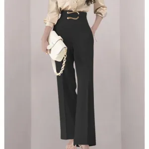 Black High Waist Flared Trousers