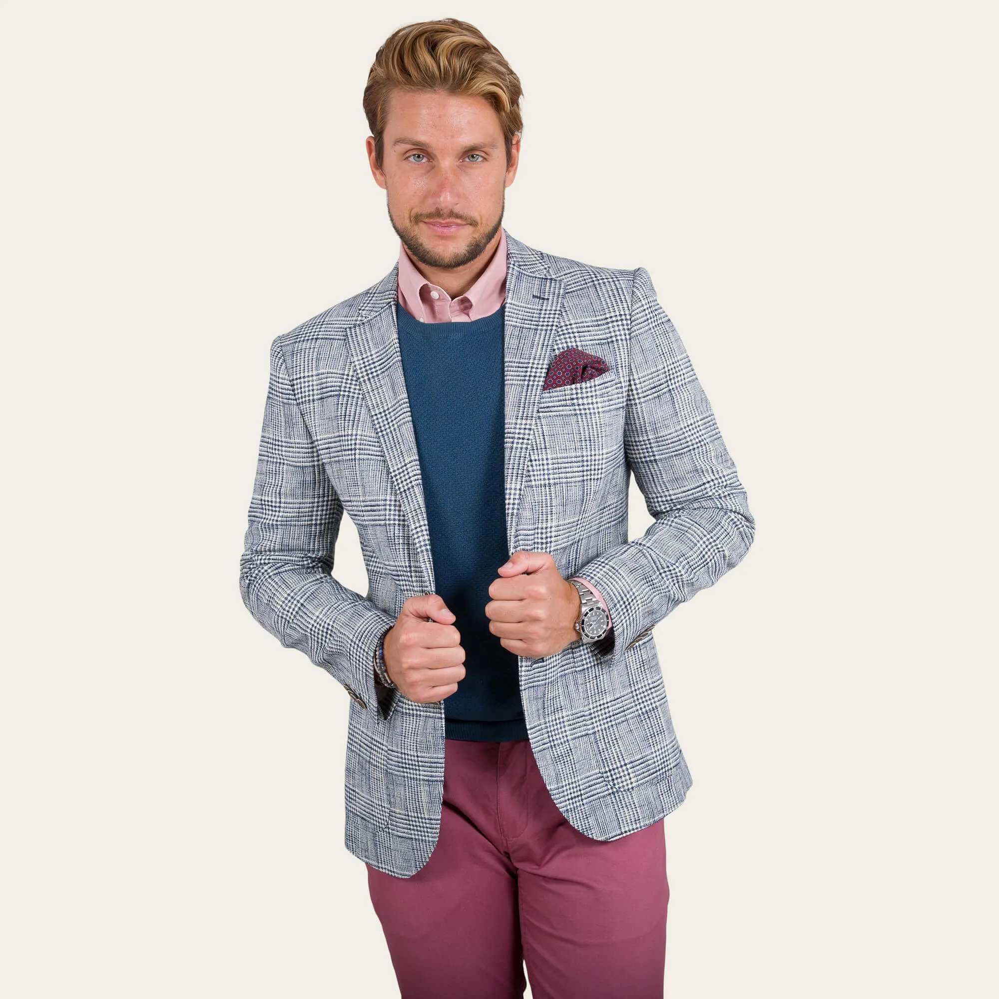 Blue Malfile Glen Check Jacket