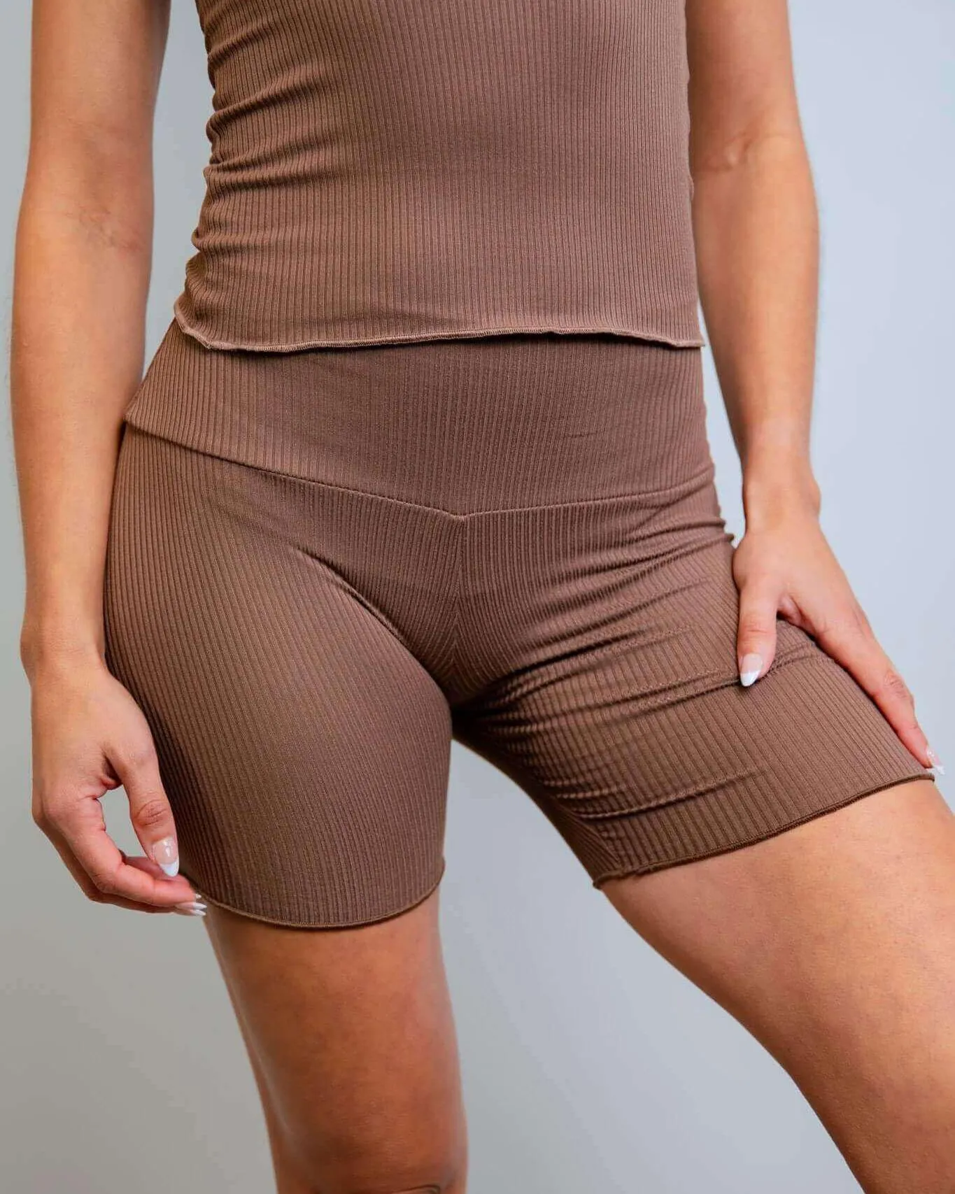 Brown Coco Ribbed Lounge Boxer Shorts