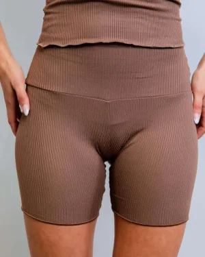 Brown Coco Ribbed Lounge Boxer Shorts