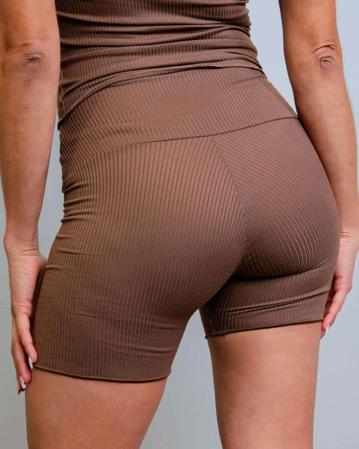 Brown Coco Ribbed Lounge Boxer Shorts