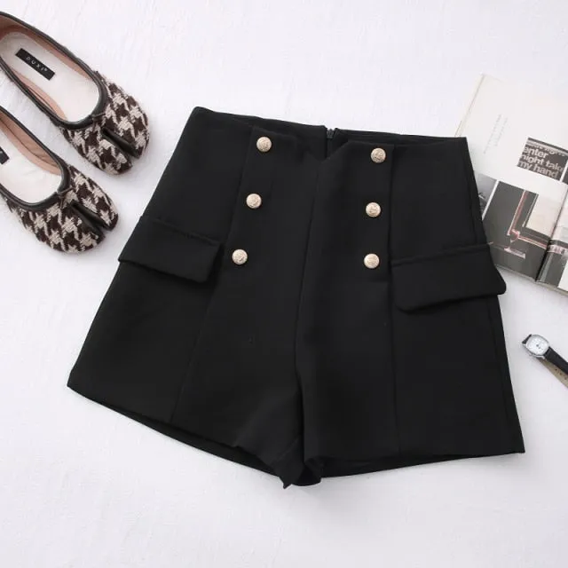 Casual Comfortable Elegant Shorts With Belt Women's Woolen Shorts