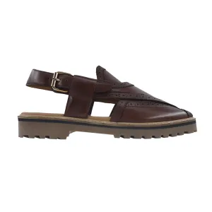 Clifton - Men's Reddish Brown Calf Leather Sandal