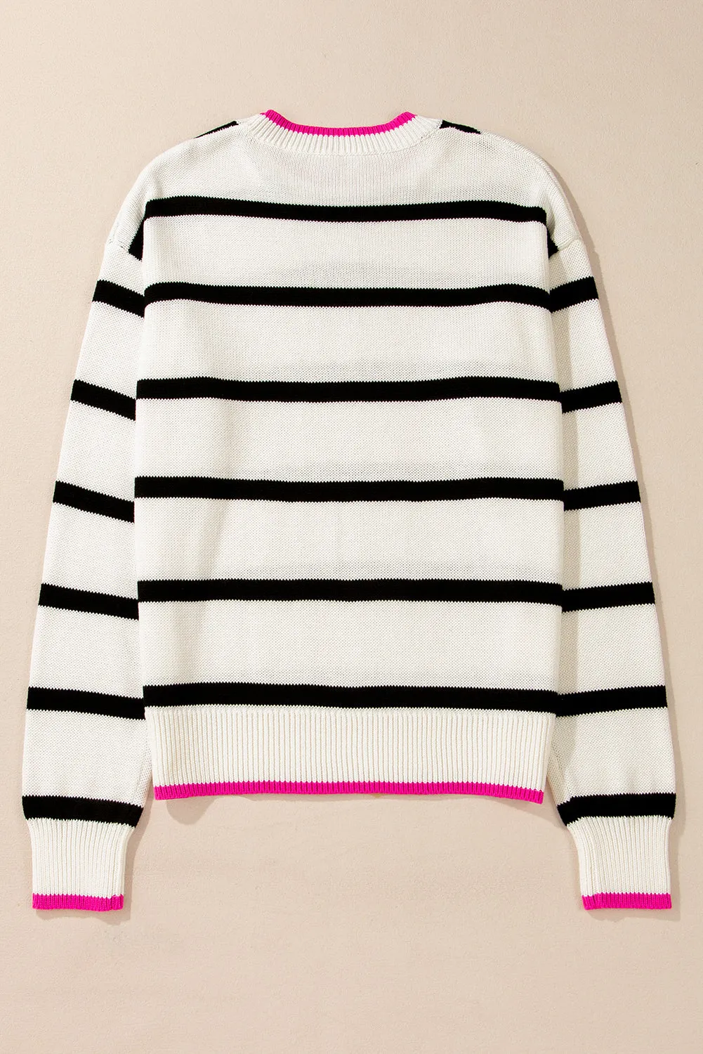 Color Contrast Crew Neck Sweater