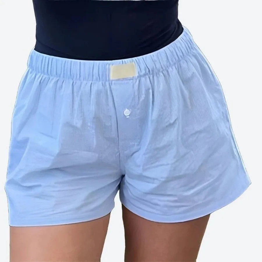 Comfortable Plaid Elastic Waist Shorts