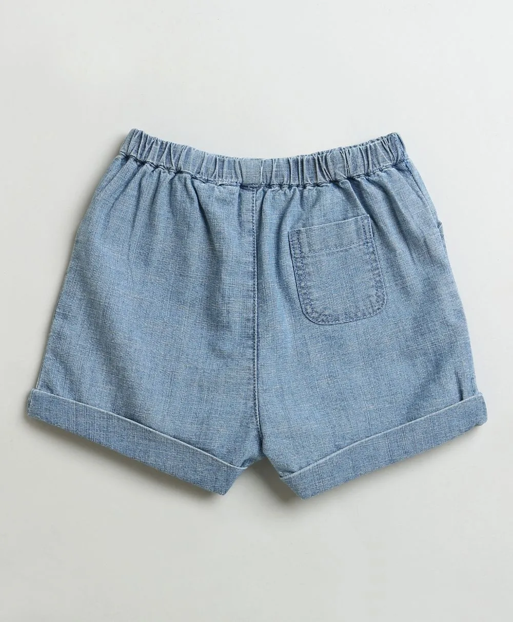 Cotton Denim Shorts