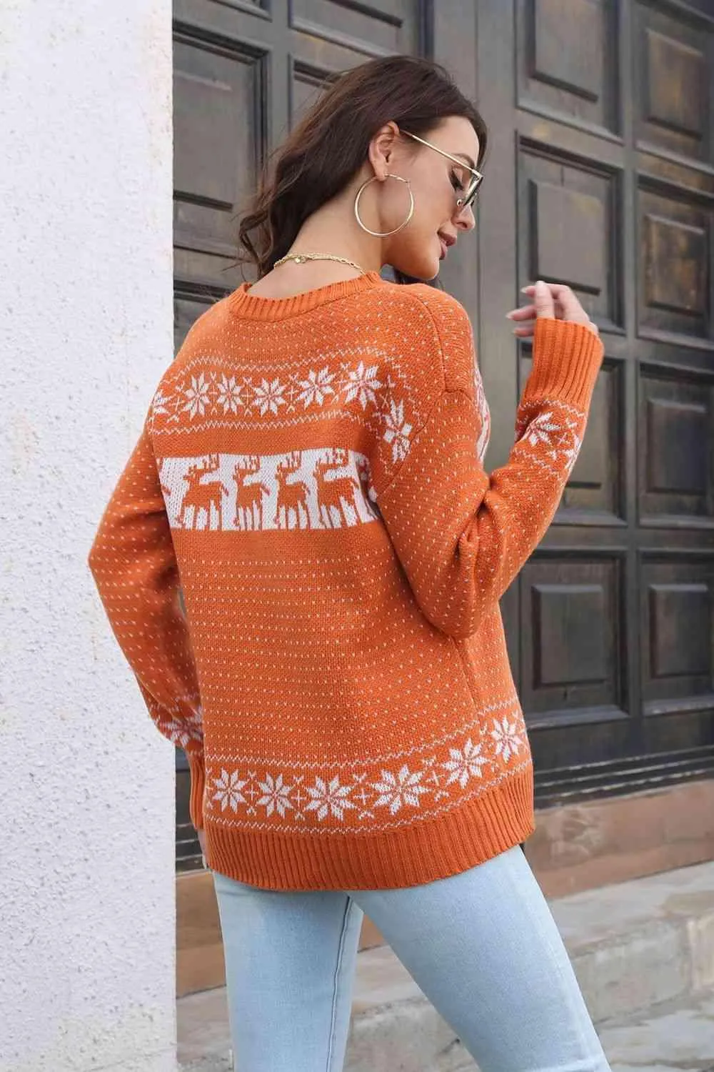 Cozy Festive Reindeer Pullover Sweater