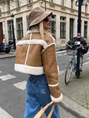 Cropped Shearling Jacket