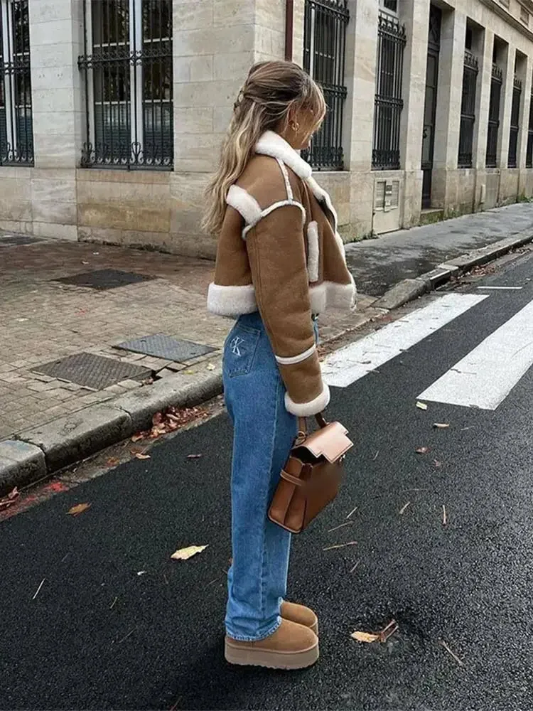 Cropped Shearling Jacket