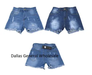 Cute Distress Denim Shorts Wholesale