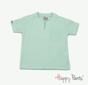 Fresh Mint Green Kids Resort Cotton Shirt