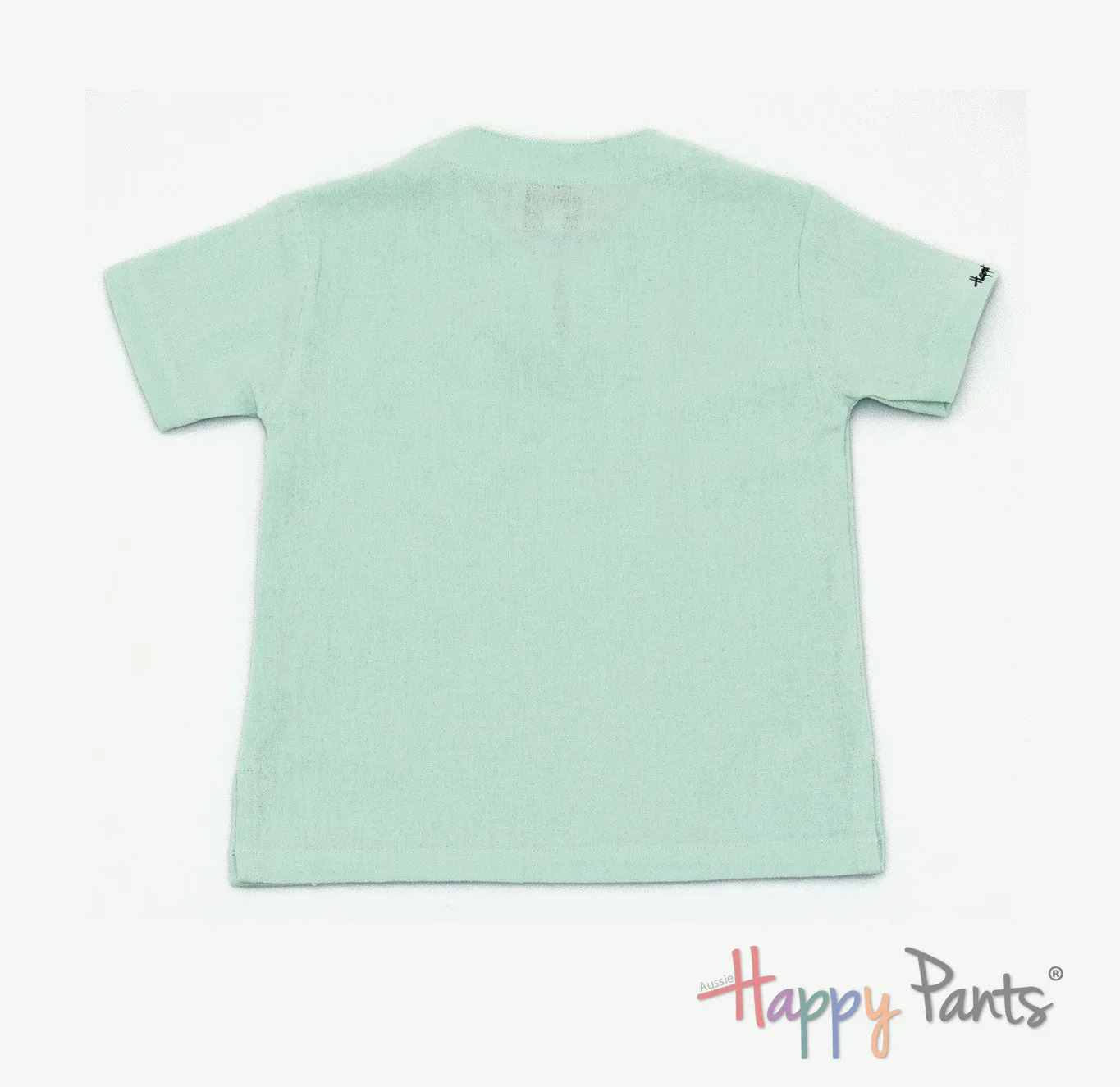 Fresh Mint Green Kids Resort Cotton Shirt