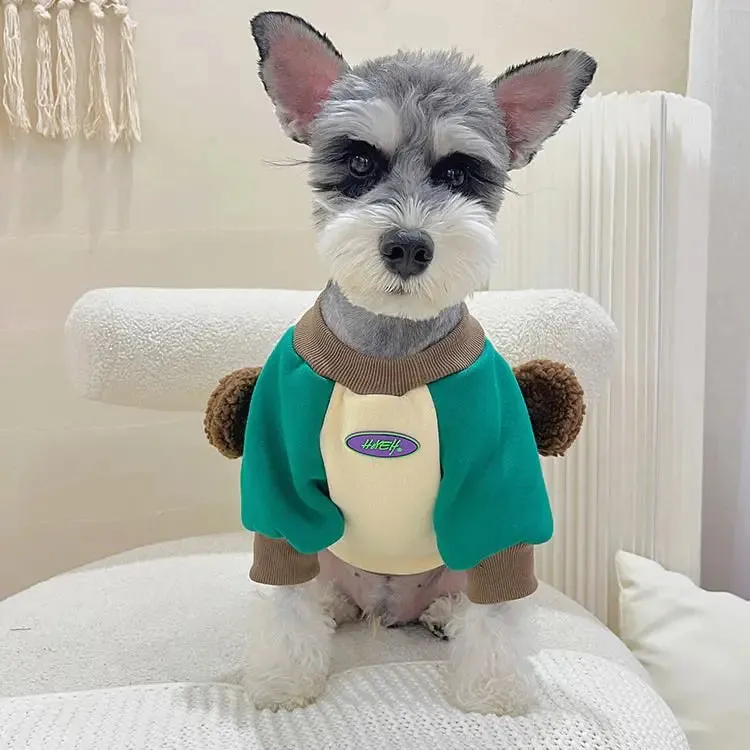 Get Your Pet Ready for Cozy Adventures with the Bear Hoodie Pet Clothes: Thicker, Warm, and Oh-So-Cute - Perfect for Autumn-Winter Fashion for Boys, Girls, Cats, and French Bulldogs in Adorable Apricot!