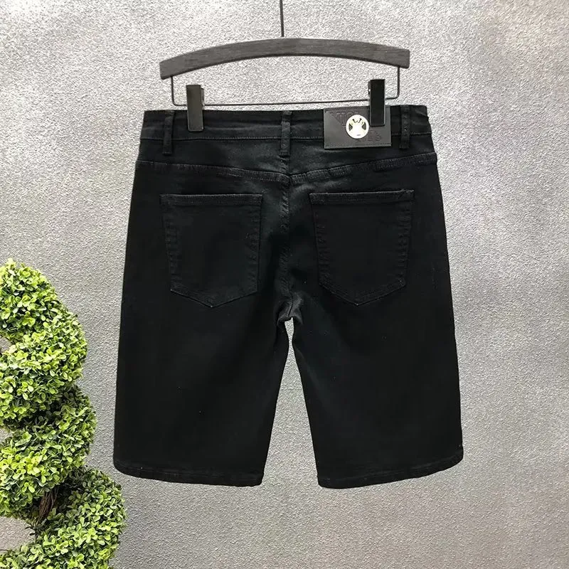 Giant Handsome Young Man Denim Shorts Men's Summer Thin 2024 New Summer Men White Fifth Jeans