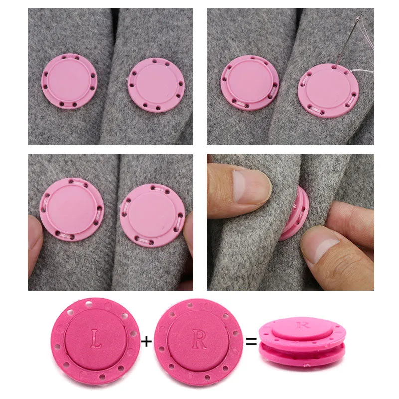 High-Grade Invisible Plastic Magnet Button 10PCS Buckle Clothing Decoration Handwork Sewing Set DIY Scrapbook Clothing Crafts Acc