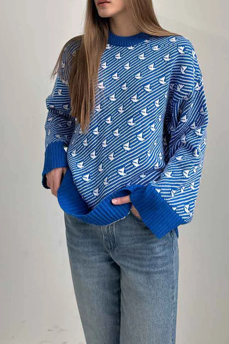 HWQ1359 Crew Neck Boat Sweater