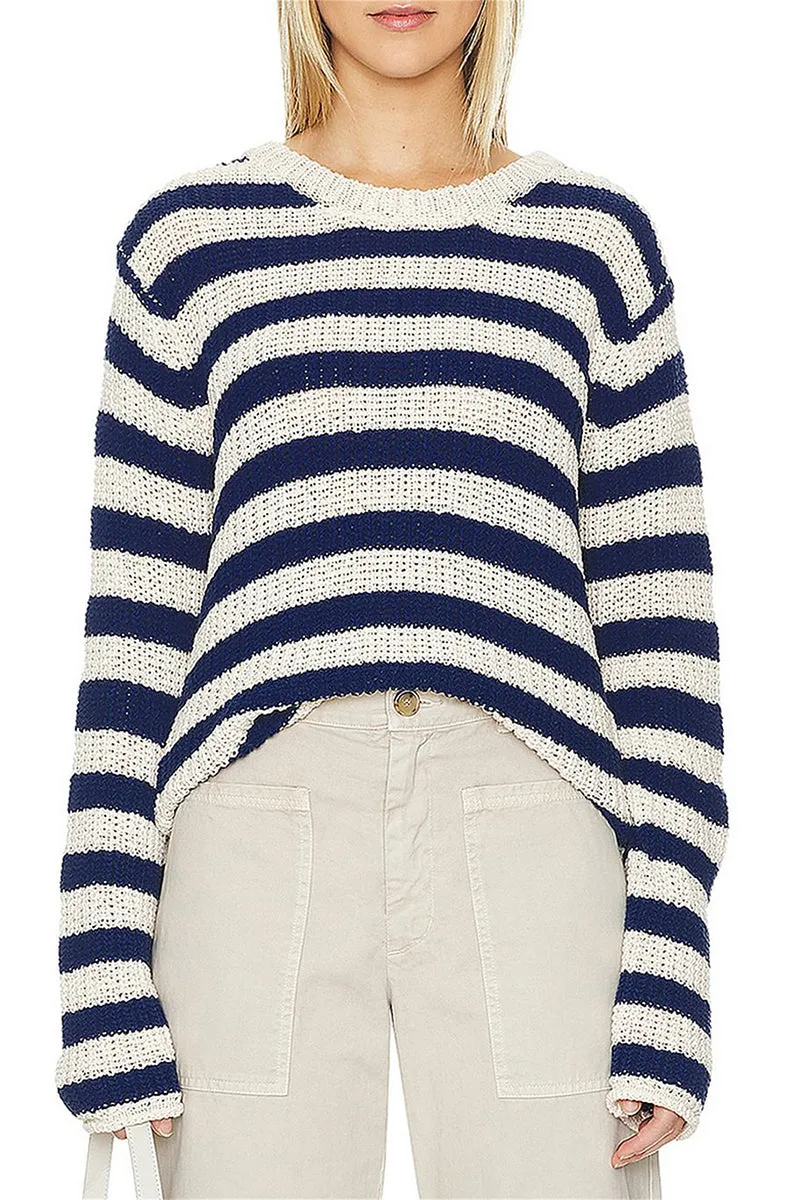 HWS1131 Nautical Vibes Striped Sweater