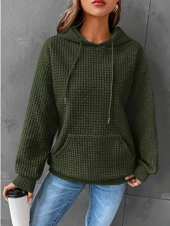 Ivyshape | Army Sweater with Hood for Women