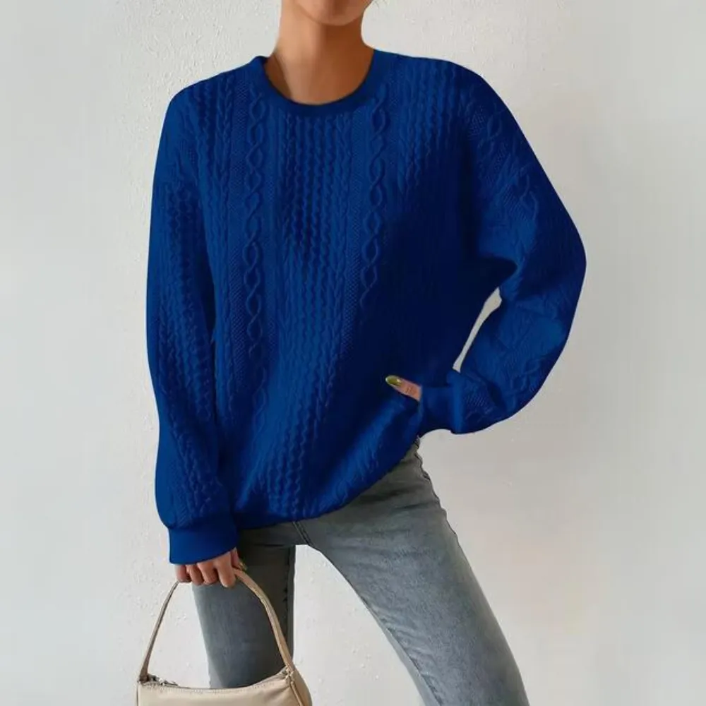 Ivyshape | Casual Sweatshirt with Round Neckline