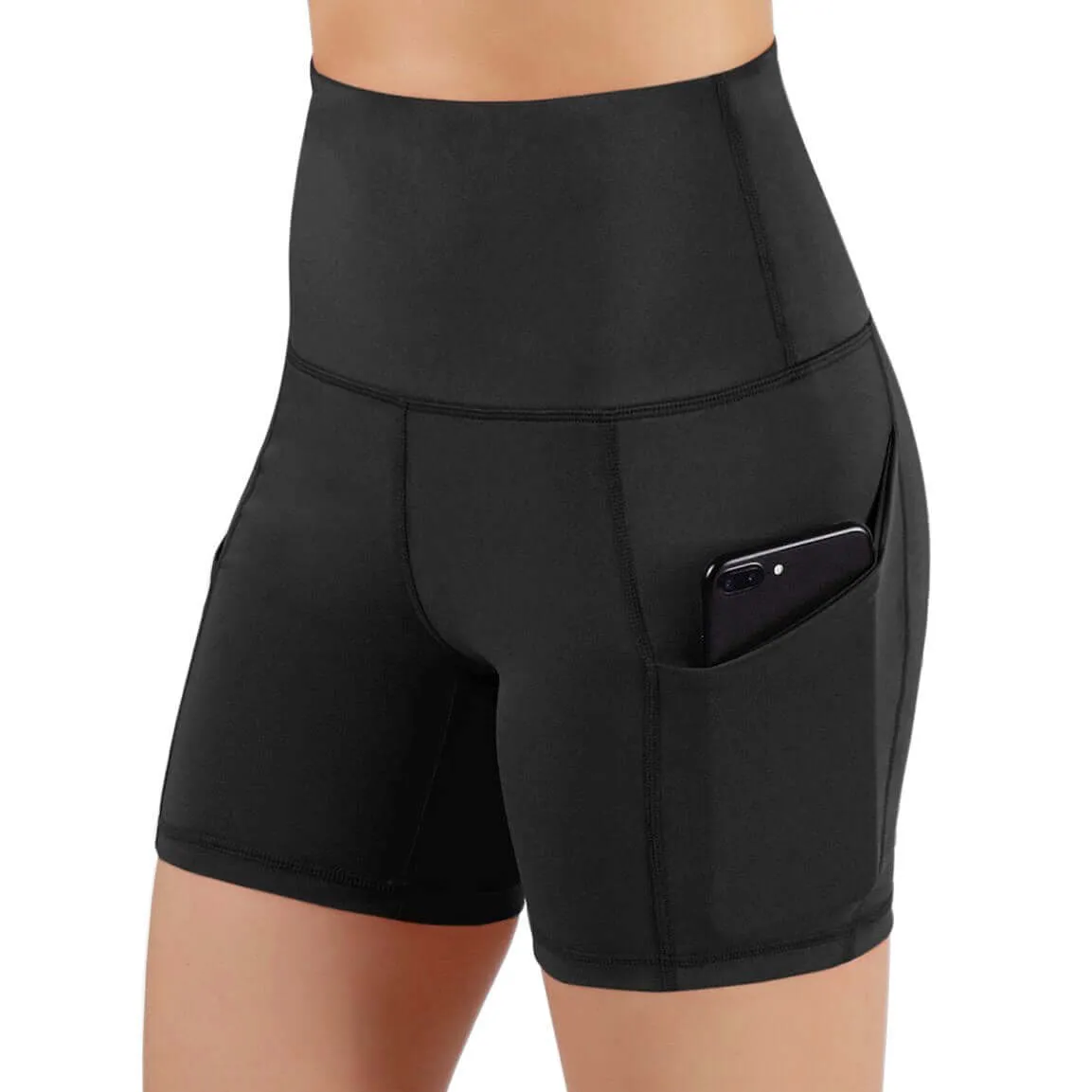 Jolie High-Waisted Athletic Shorts with Hip Pockets - Supportive and Comfortable