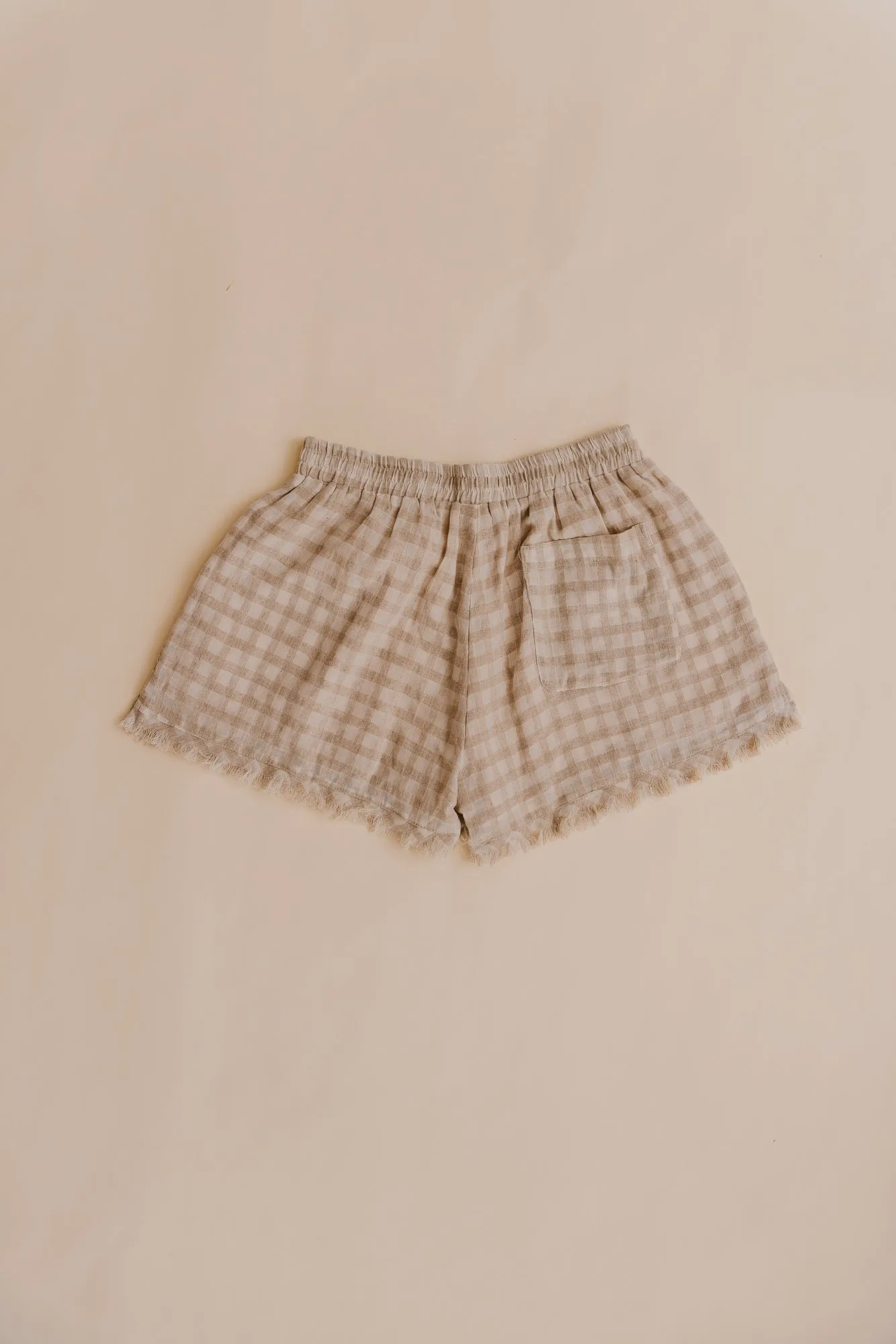 Lana Checkered Beige Shorts