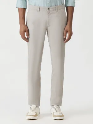 Light Grey Dobby Super Slim Fit Casual Trouser | Greenfibre