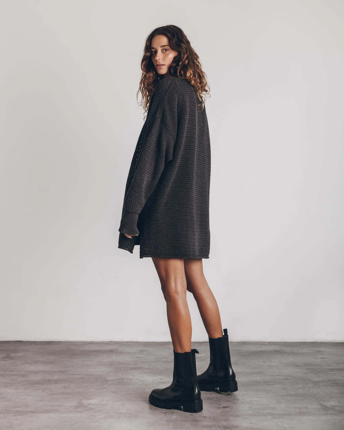 Loose Cozy Knit Oversized Slit Side Sweater