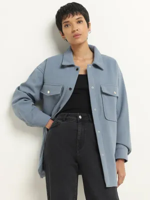 LOV Blue Solid Jacket