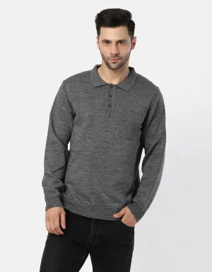 Men Woolen Collar Neck Pullover