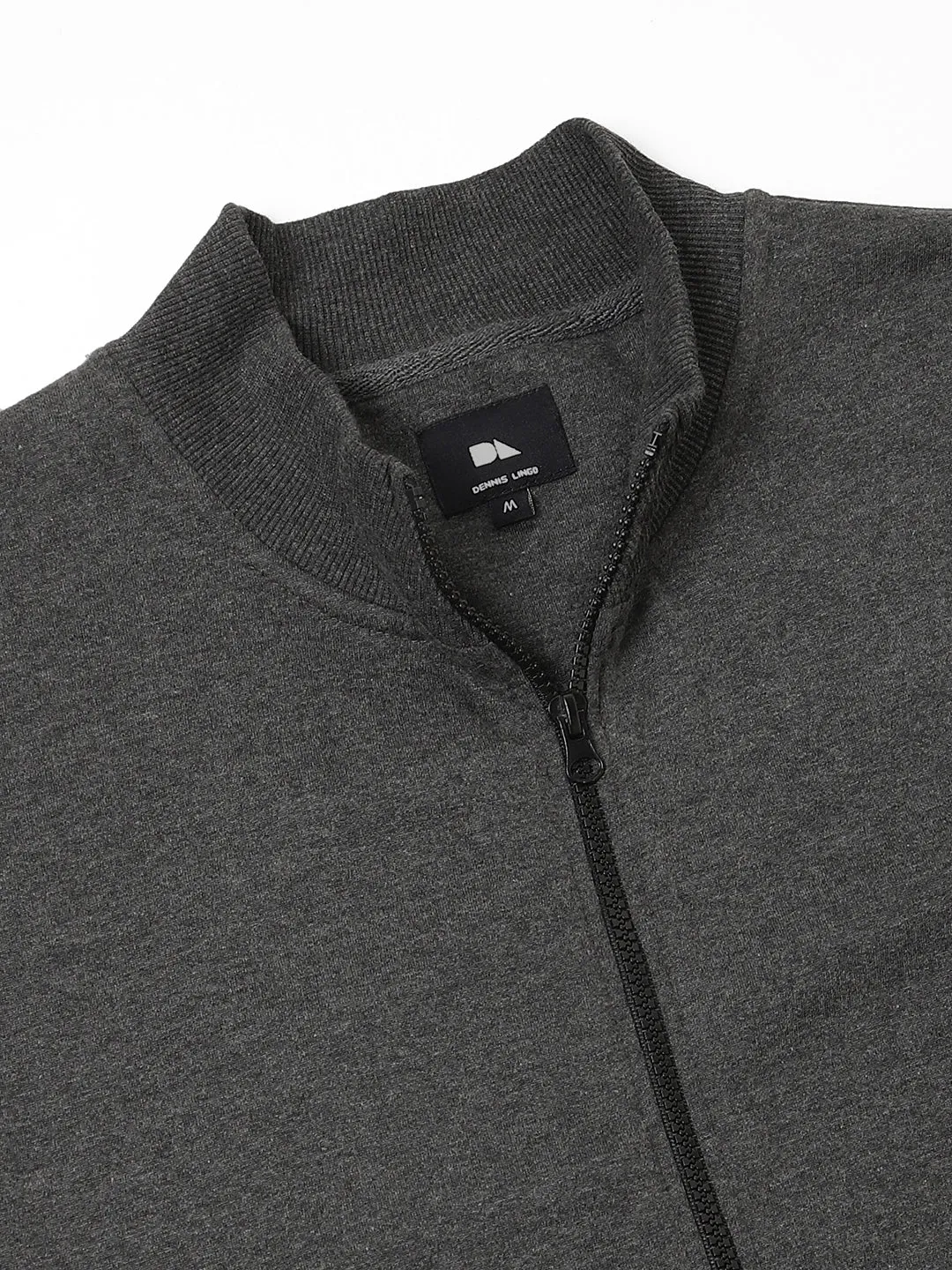 Men's Mock Neck Regular Fit Panelling Dark Grey Sweatshirt