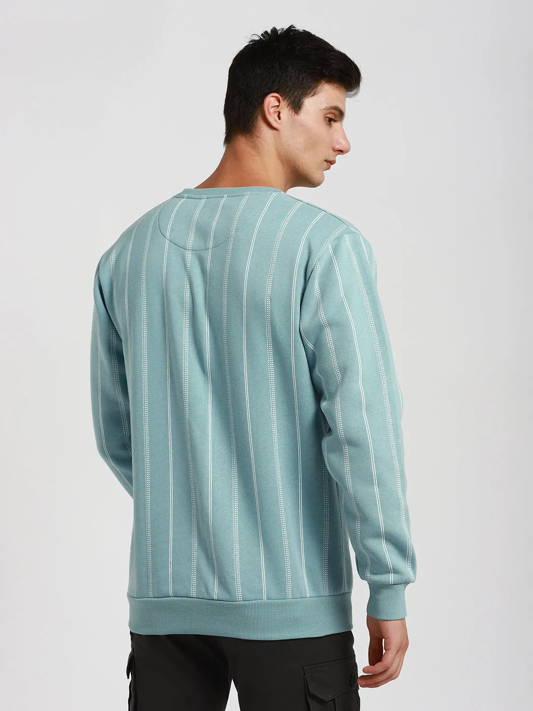 Men's Striped Cotton Pullover Sweater