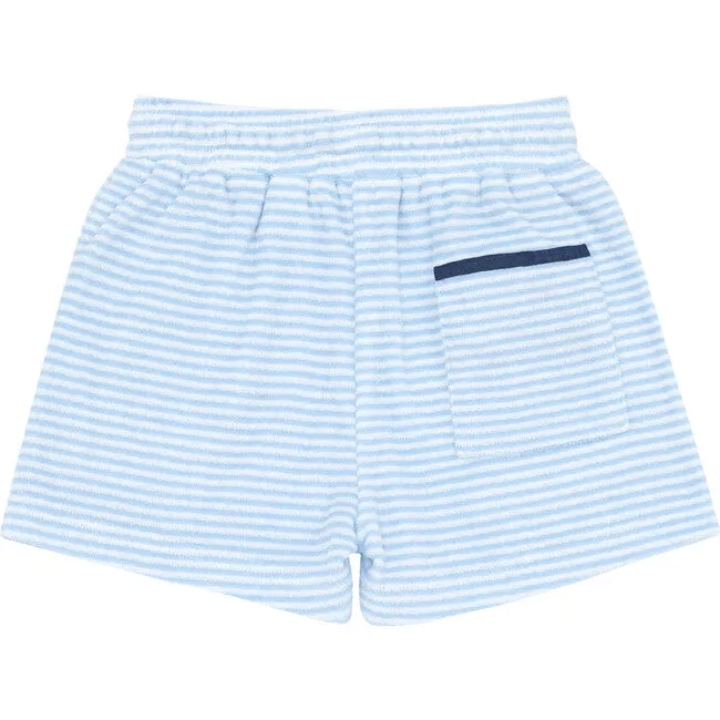 Minnow Powder Blue French Terry Striped Short