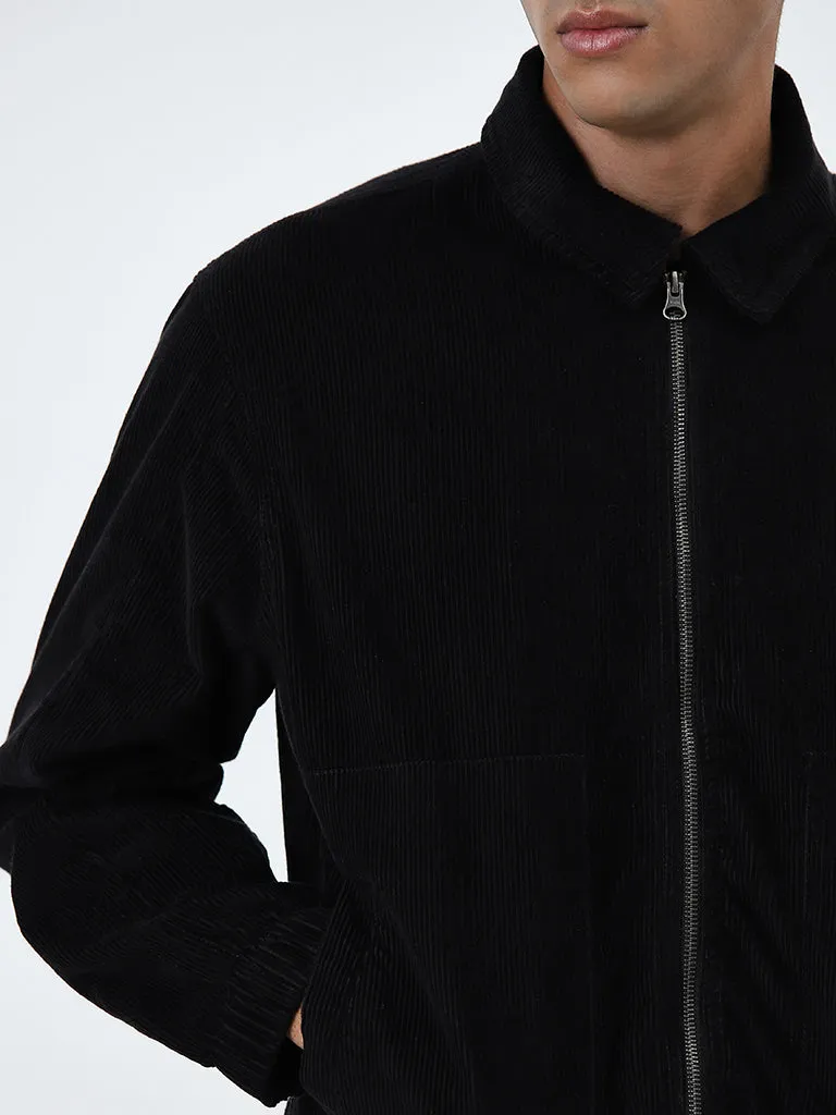 Nuon Black Relaxed-Fit Corduroy Cotton Jacket