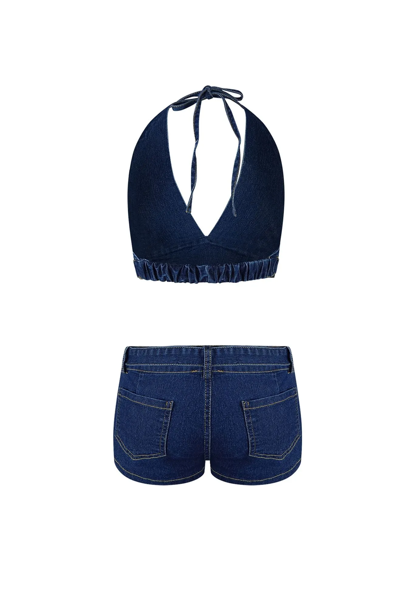 One Call Away Denim Top & Shorts SET