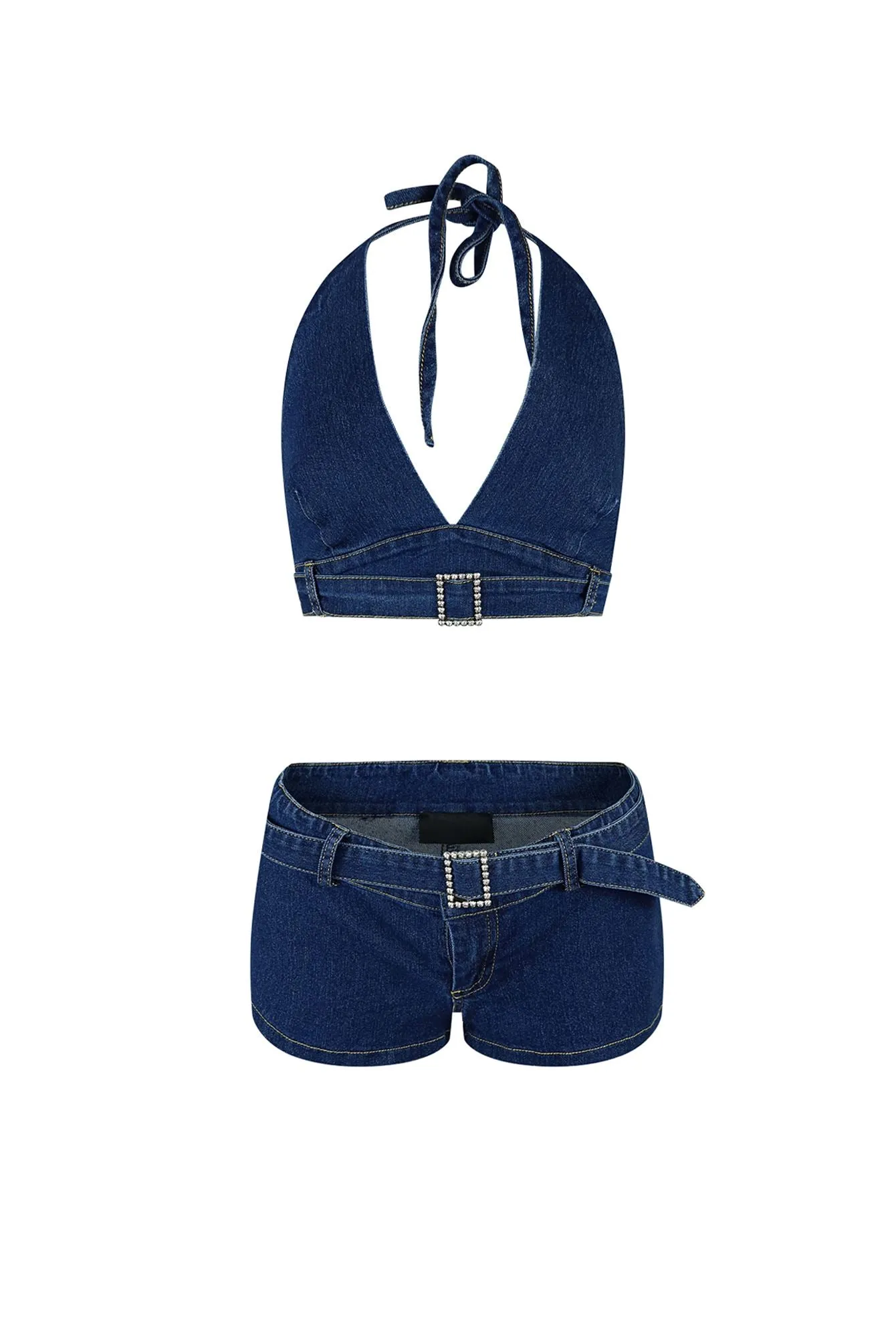 One Call Away Denim Top & Shorts SET