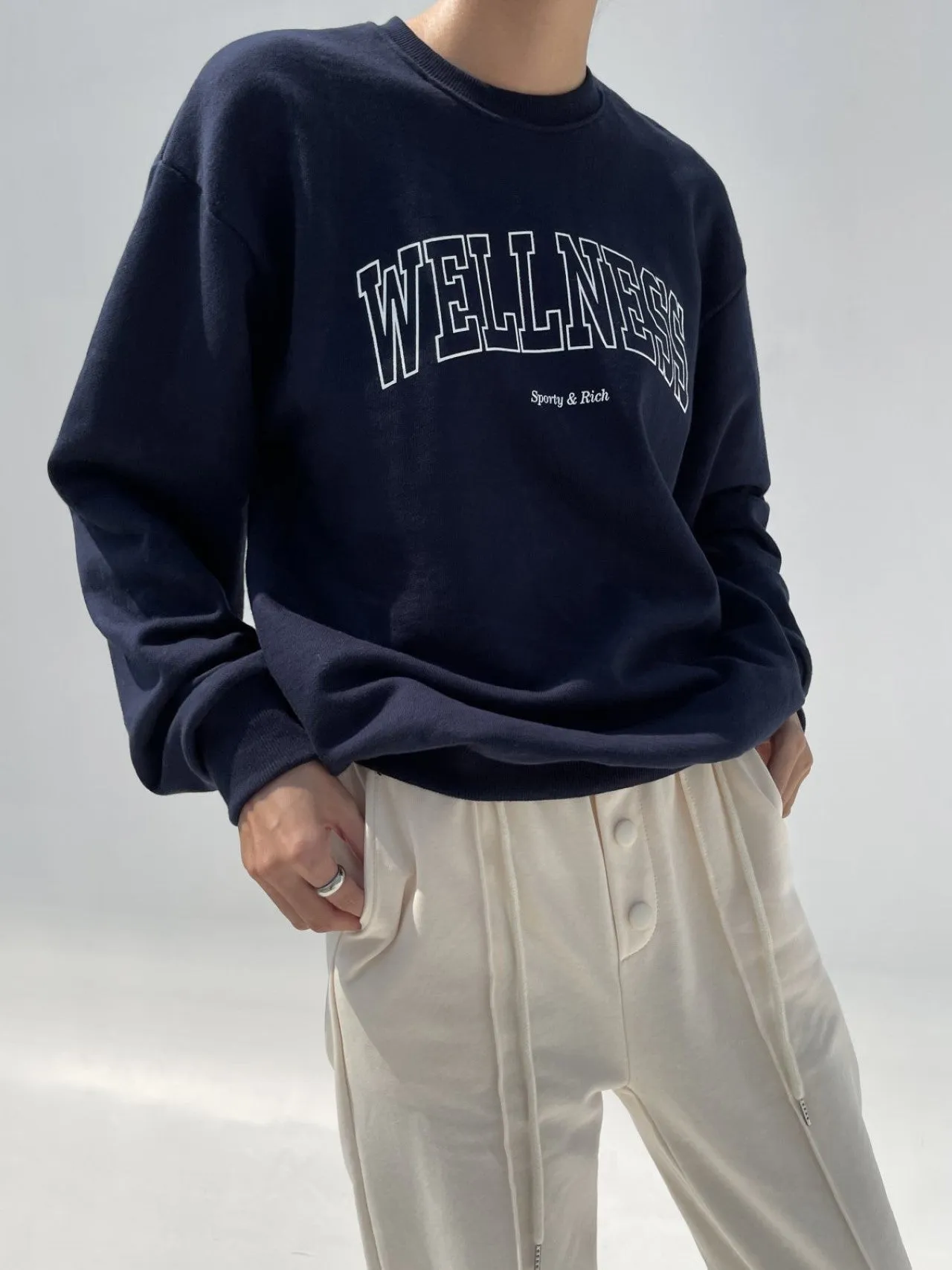 PRINTED WELLNESS COTTON SWEATSHIRT