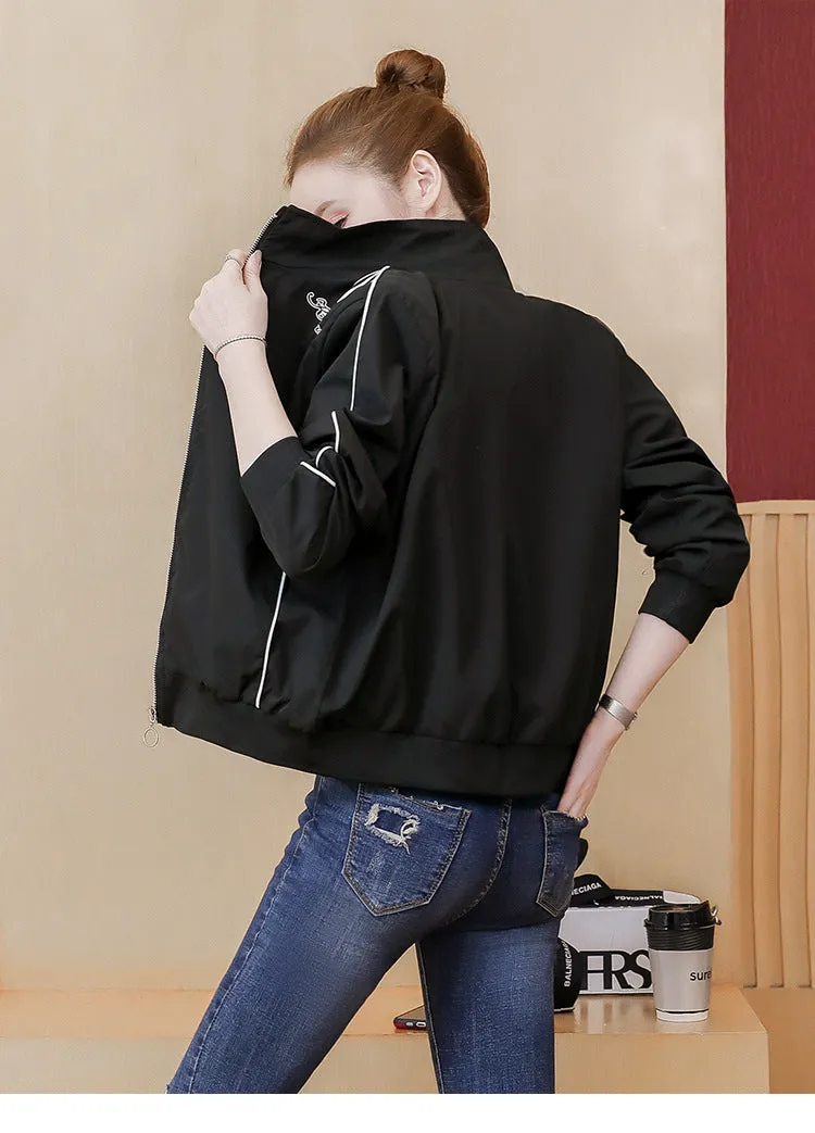 Short Petite Windbreaker Women Korean Casual Trendy Tops Cardigan Jacket Thin Outerwear