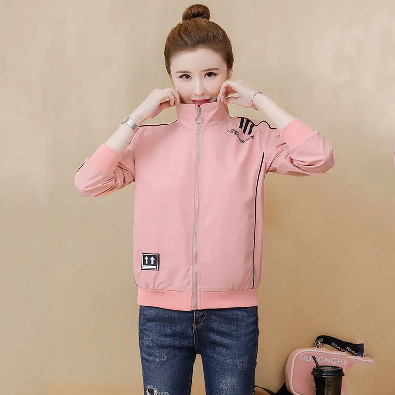 Short Petite Windbreaker Women Korean Casual Trendy Tops Cardigan Jacket Thin Outerwear