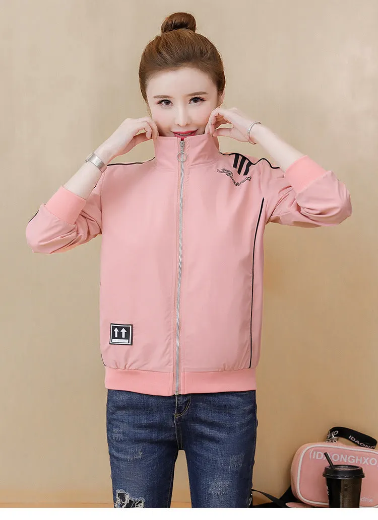 Short Petite Windbreaker Women Korean Casual Trendy Tops Cardigan Jacket Thin Outerwear