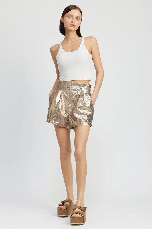 TEEK - PAPERBAG METALLIC SHORTS