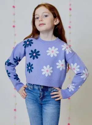 Tween Sweaters | Lucky Lilac Combo Crewneck Sweater | Design History