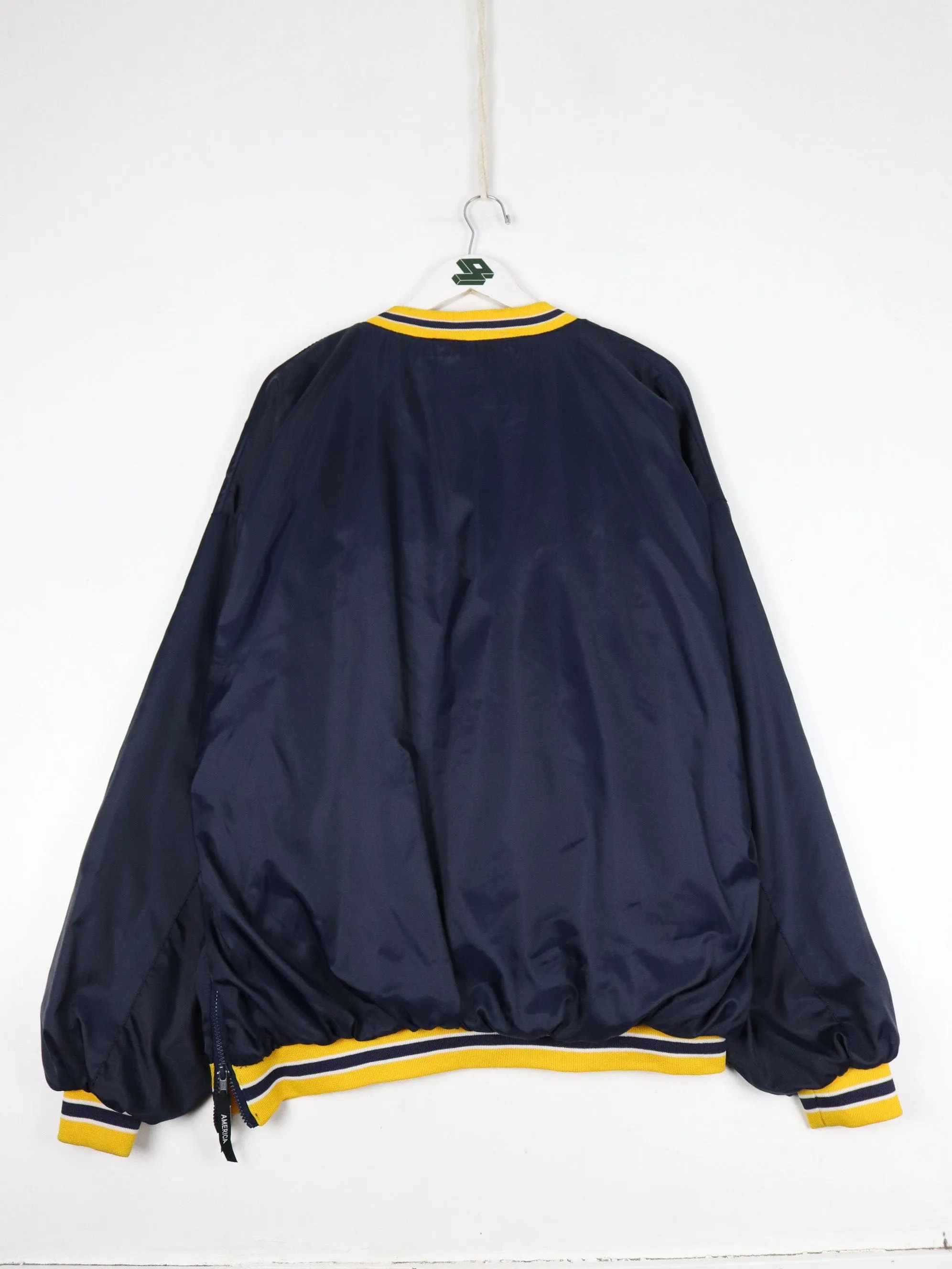 Vintage Michigan Wolverines Jacket Mens 2XL Blue College Windbreaker Pullover