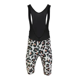 Womens Leopard Print Cycling Bib Shorts